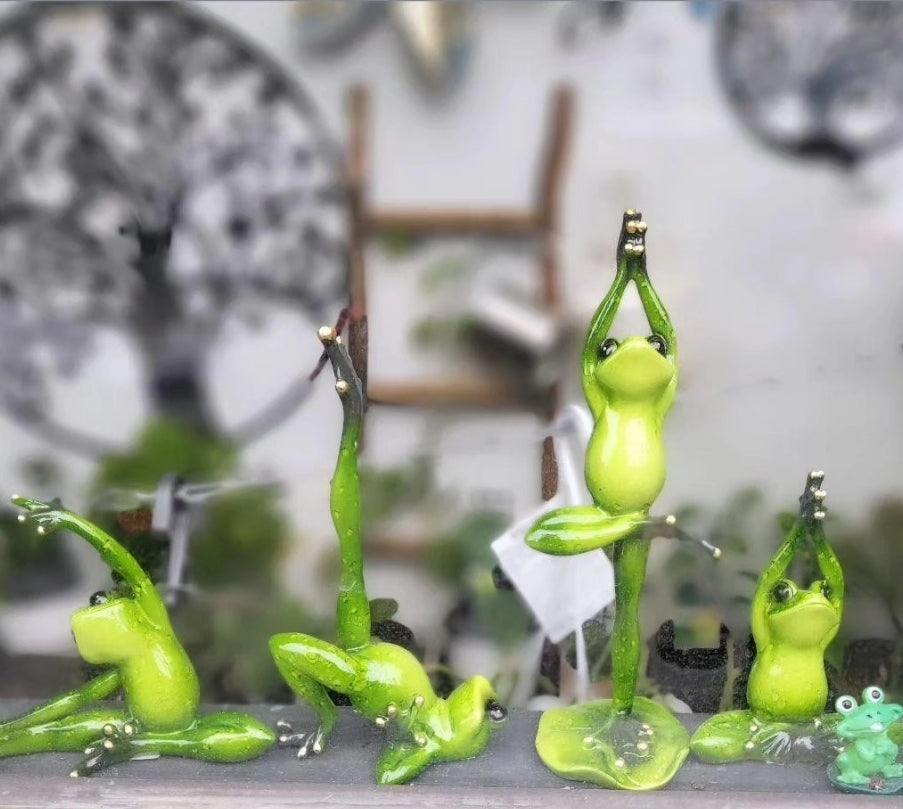 Yoga frogs(green marble)